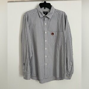 Antigua men’s plaid long sleeve auburn university button down large